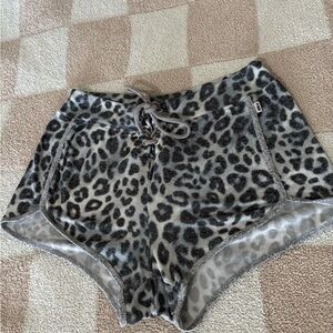 PINK Victoria's Secret Gray Leopard Print Pajama Shorts